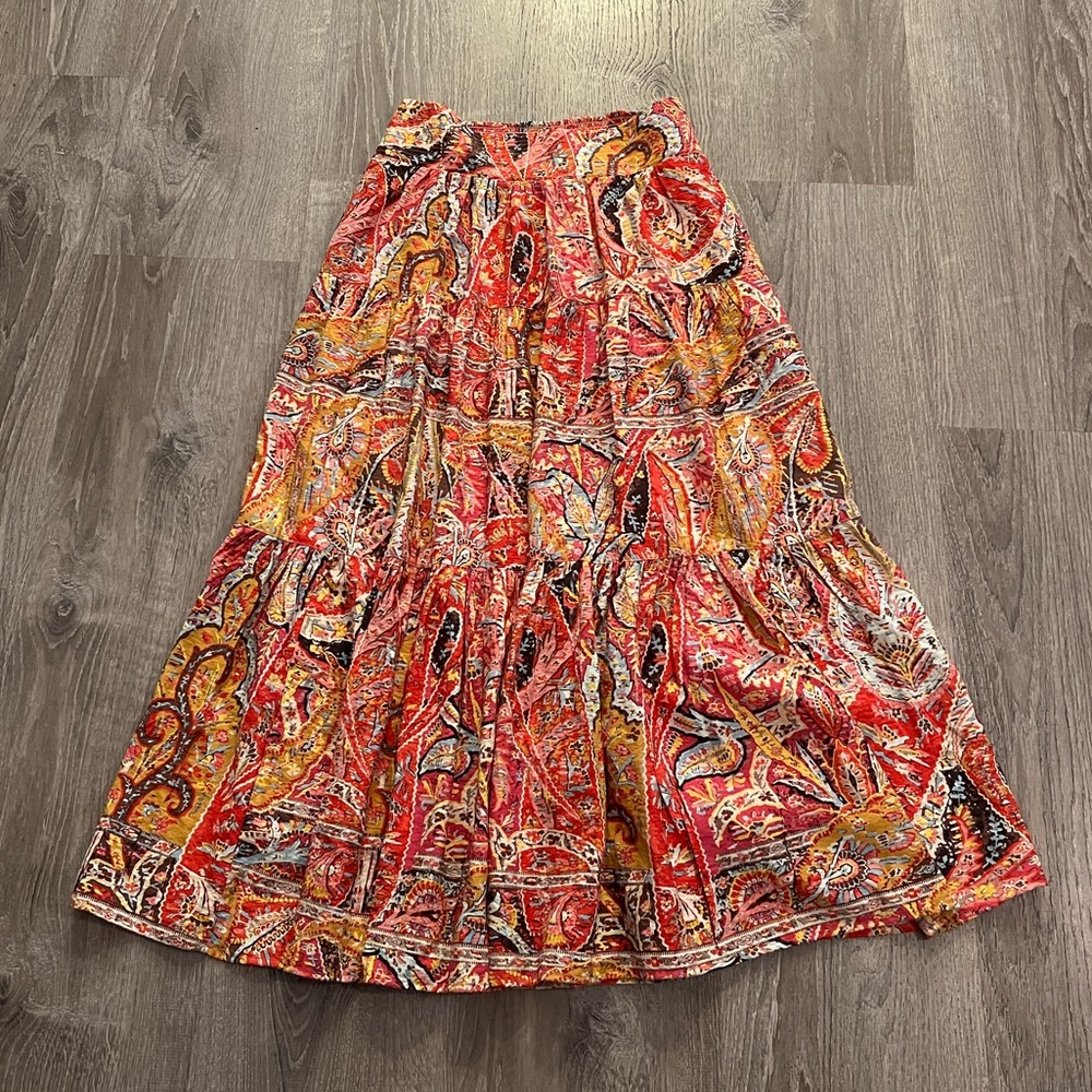 Anthropologie Maeve Mille Paisley Midi Skirt